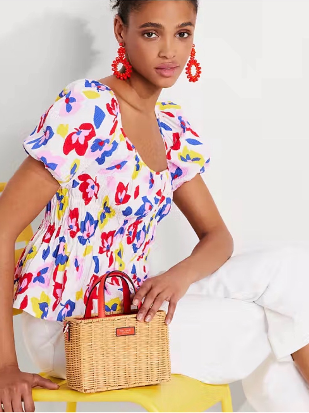 Kate spade summer flowers riviera top